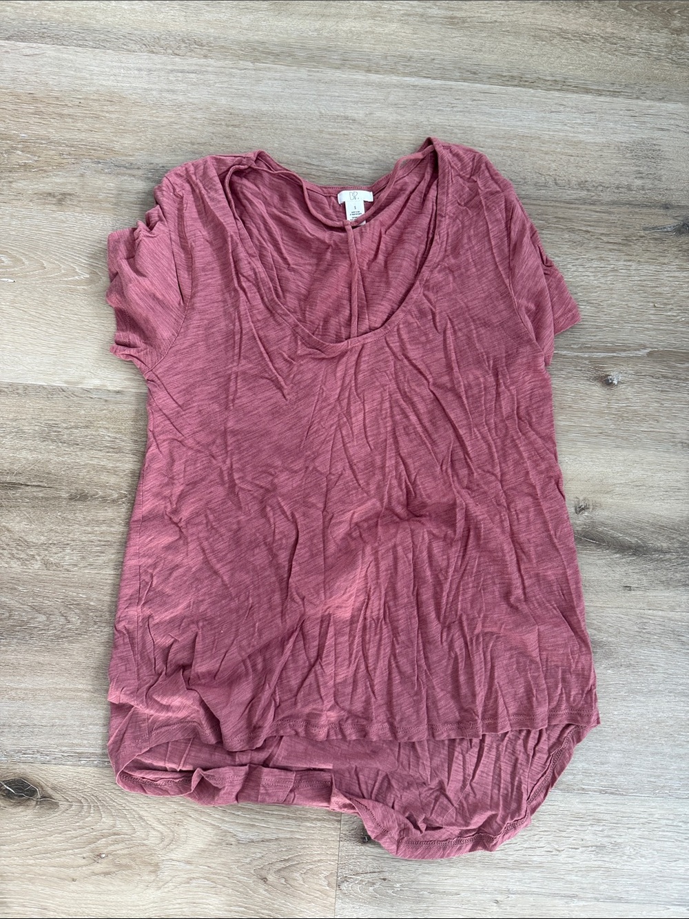 bp Washed Rose Scoop Neck Short Sleeve Tee